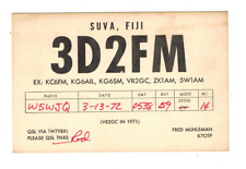 Ham Radio Vintage QSL Card    3D2FM   1972   Suva, FIJI picture