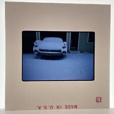 Vintage 50s 35mm Slide Big Fin 1959 Cadillac Classic Car Covered In Snow #1 picture
