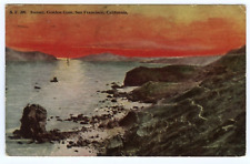 San Francisco CA California Sunset Golden Gate Divided Back Postcard picture