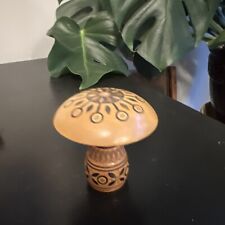 Vintage Ukrainian Wooden Carved Mushroom Decor picture