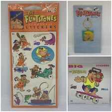 Vintage 1990's Mello Smello The Flintstones Stickers and Keychain Lot picture