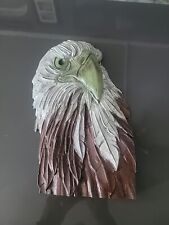 Hand Carved Detailed Wooden American Bald Eagle Head From A Single Piece of Wood picture