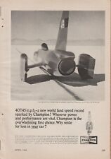 1964 Champion Spark Plugs - Spirit Of America Land Speed Record - Print Ad Photo picture