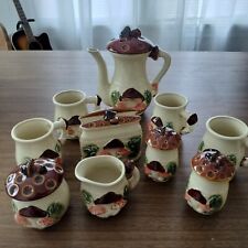 Vintage Made in Japan Ceramic Mushroom Pitcher Cups & Salt n Pepper Shakers picture