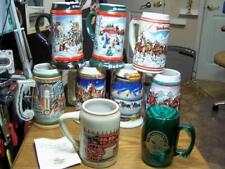 9 Budweiser Holiday Beer Steins 1991,92,93,97,98,2000 all New condition picture