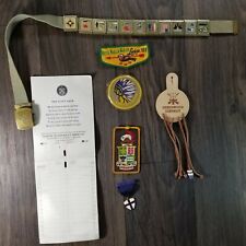 Boy Scouts Belt With Metals Patches Oath Log God & Country Medal 1940's Vintage picture