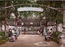 France, Vichy. Hospital source. vintage print photochromie, vintage photoc picture