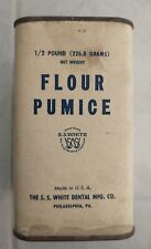 Vtg Flour Pumice ~S.S.White Dental Mfg~1/2 Pound Metal Container W/Some Contents picture