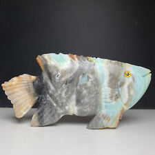 194g Natural Crystal Mineral Specimen. Amazon Stone. Hand-carved. The Fish.SR picture