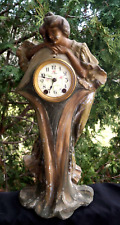 Antique 1870s Seth Thomas Movement French Figural Spelter Clock - ODDITY - RARE picture