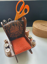Vintage Wooden Chair Spool Thread Holder Cotton Coats Cotton 28 Kitsch Retro picture
