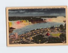 Postcard Illuminated American & Canadian Falls Niagara Falls North America picture