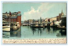 1906 The Steamboat Wharves, Providence Rhode Island RI Postcard picture