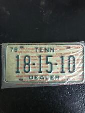 Vintage Tennessee Dealer License Plate 1978 New in Original Plastic. No Reserve picture