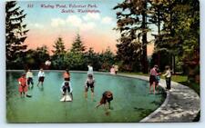 SEATTLE, WA Washington ~ Wading Pond at VOLUNTEER PARK c1910s Mitchell Postcard picture