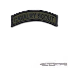 Cavalry Scout OD Tab Embroidered Patch with Hook & Loop Backing - 3 1/2
