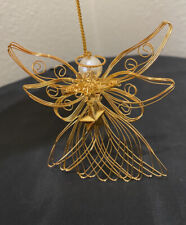 Vintage Gold Wire Angel Ornament Figurine Holding Star 1997 Avon Christmas NIB picture