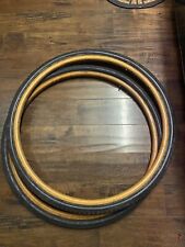Vintage Pair Of Track Wooden 28” Rims With Singletube Tires picture