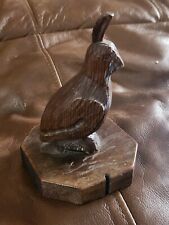 Hand Carved Wood Folk Art Bird On Base picture
