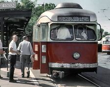 1968 MBTA STREETCAR at Boston College Station PHOTO  (199-A) picture
