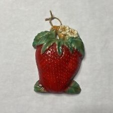 Vintage Chalkware Strawberry Fruit Flower Hanging Home Wall Decor picture