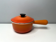 Le Creuset #14 Orange Flame Lidded Sauce Pan Made In France picture