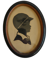 Vintage Silhouette Picture Young Boy baseball hat picture