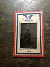 Antique African American Boy Tintype Photograph Patriotic USA Eagle Sixth Plate picture