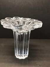 Clear Glass Nybro Sweden Silvia Flower Shape Candle Holder 4.5” Tall Unique picture