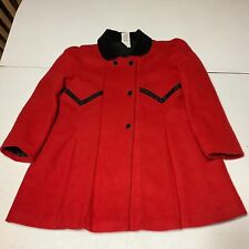 Vintage Winnie the Pooh Jacket Coat Overcoat Youth Size 6X Made USA Red Black picture
