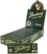 25 Pk Smoking Green Medium 1-1/4 Cigarette Rolling Papers picture
