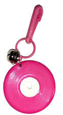 Vintage 1980s Plastic Charm Pink Record Album 80s Charms Necklace Clip On Retro picture