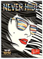 2010 Ray Ban Sunglasses Print Ad, Rare Prints Never Hide Comic Art Zebra Print picture