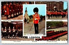 LONDON ENGLAND DRUM MAJOR GRENADIER GUARDS YEOMEN WARDERS HORSE VTG Postcard A27 picture