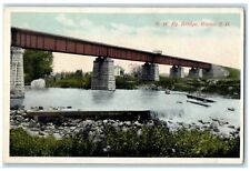 c1910 N.W. RY Bridge Exterior River Lake Huron South Dakota SD Vintage Postcard picture