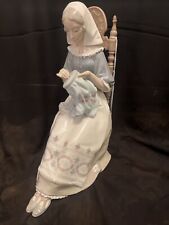 Retired Large Lladro The Embroiderer Lady Sewing in Chair #4865 Excellent Spain picture