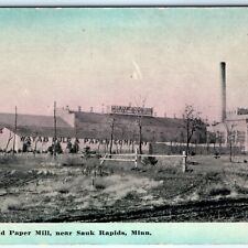 c1910s Sauk Rapids, Minn. Watab Pulp & Paper Mill Postcard Factory MN A158 picture