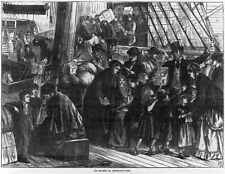 On board an emigrant ship,December 30,1871,children,men,women,emigration picture