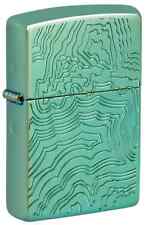 Zippo 48917, Armor, Topographical Map, Deep Carved High Polish Green Lighter,NEW picture
