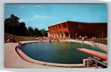 Boyne Falls MI-Michigan, Boyne Mt Ski Lodge, Year round pool, Vintage Postcard picture