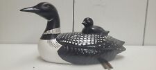 Large Handpainted Ceramic Loon Statues With Babies picture