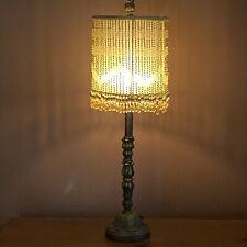 Vintage Victorian Art Deco table Lamp Shade Gold Beaded Tassel  picture