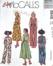 1990's McCall's Girls' Dress,Jumpsuit Pattern 8646 Size 10-14 UNCUT picture