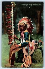 William Rau Signed Artist Postcard Ehankekle Chief Comes Last Indian c1910's picture
