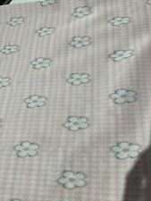 Vintage Polyester Fabric 2 Yds X 60” Pink Floral Girls Retro Daisy Some Snags picture