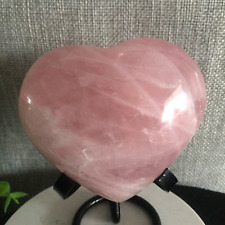 390g Natural Pink Rose heart shape Quartz Crystal heart Healing Gemstone 13 picture