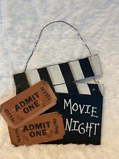 Movie Night Novelty Wood Mounted  Sign picture