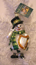 2009 IRISH SNOWMAN - OLD WORLD CHRISTMAS BLOWN GLASS ORNAMENT - NEW W/TAG picture