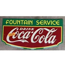 Coca Cola Fountain Service Vintage Sign 2007 23x11.75 picture