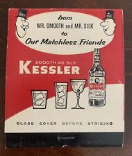 Vtg 1930’s Kessler Whiskey XL Giant Lion Feature Matchbook 11 Strike Unstruck Ad picture